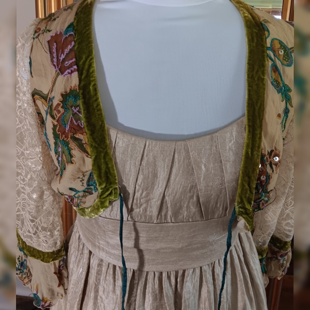 Hale Bob silk embroidered tie front bolero